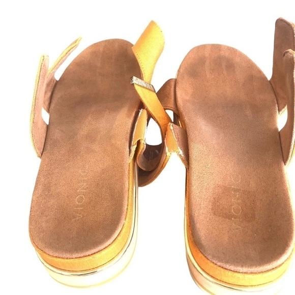 Vionic Brandie Platform Metallic Orange Sandal Shoes Hook Loop Strap Womens 9.5 - Picture 8 of 13